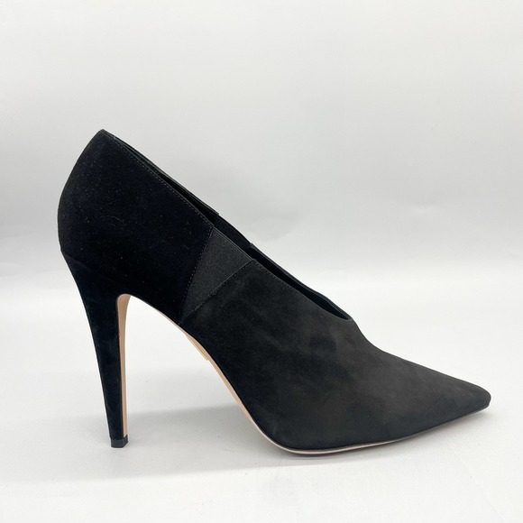 Tamara Mellon Shoes - Tamara Mellon Womens 40 10 Pump Shoes Black Suede Pointed Toe Stiletto Heels